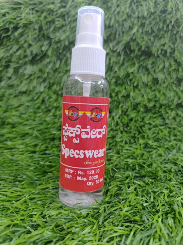 SPECSWEAR2020.COM SPECTACLE LENS CLEANER 

Recommended for all plastic and glass lenses. Spray once on each side of lens. Wipe with dry soft cloth.